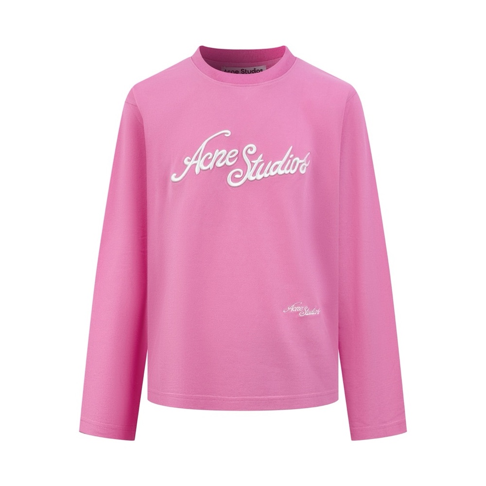 Acne Studios Pink Kids Long-Sleeve Logo Sweatshirt